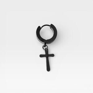 Black Titanium Steel Dangle 1 Piece Earring